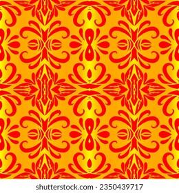 Beautiful rainbow gradient colour seamless batik ethnic dayak ornament for fashion textile pattern background 