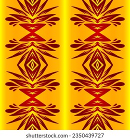 Beautiful rainbow gradient colour seamless batik ethnic dayak ornament for fashion textile pattern background 