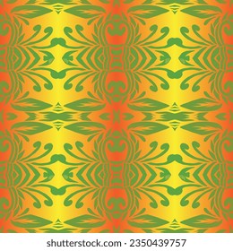 Beautiful rainbow gradient colour seamless batik ethnic dayak ornament for fashion textile pattern background 