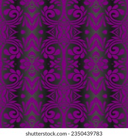 Hermoso color gradiente arcoiris sin fisuras batik étnico adorno de día para el fondo del patrón textil de moda 