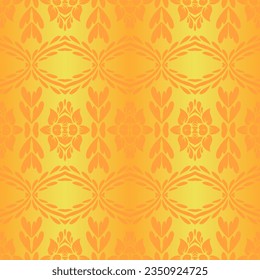 Beautiful rainbow gradient colour seamless flower line art batik ethnic dayak ornament for fashion textile pattern background 
