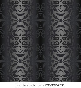 Hermoso color gradiente arcoíris sin fisuras flor línea de arte batik étnico dayak adorno para el fondo de moda de patrón textil 