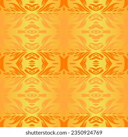 Hermoso color gradiente arcoíris sin fisuras flor línea de arte batik étnico dayak adorno para el fondo de moda de patrón textil 