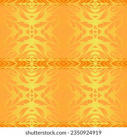 Beautiful rainbow gradient colour seamless flower line art batik ethnic dayak ornament for fashion textile pattern background 