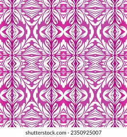 Hermoso color gradiente arcoíris sin fisuras flor línea de arte batik étnico dayak adorno para el fondo de moda de patrón textil 
