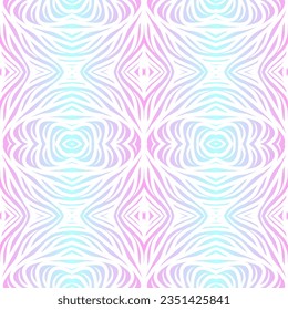 Hermoso color gradiente arcoíris sin fisuras flor línea de arte batik étnico dayak adorno para el fondo de moda de patrón textil 