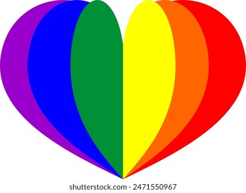beautiful rainbow heart pride month day