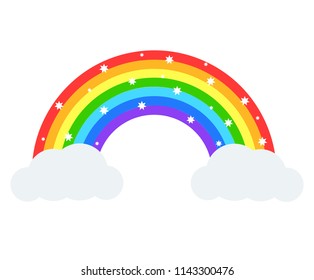 Beautiful rainbow illustration. Vector icon.