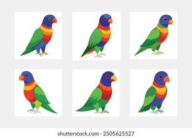 Eine schöne Rainbow Lorikeet Vogel Vektorgrafik