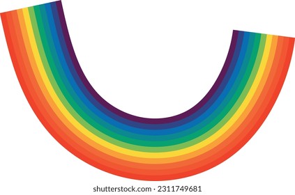 Beautiful Rainbow stripes vector editable isolated on white background