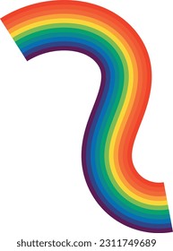 Hermosas rayas arcoiris vectoriales editables aisladas en fondo blanco