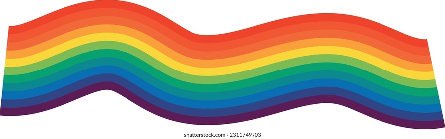 Beautiful Rainbow stripes vector editable isolated on white background