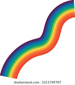 Beautiful Rainbow stripes vector editable isolated on white background