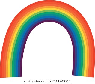 Beautiful Rainbow stripes vector editable isolated on white background