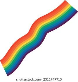 Hermosas rayas arcoiris vectoriales editables aisladas en fondo blanco