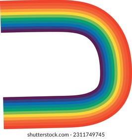 Hermosas rayas arcoiris vectoriales editables aisladas en fondo blanco