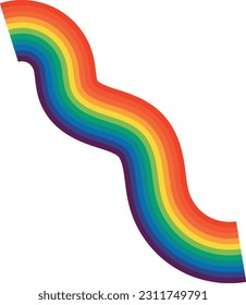 Beautiful Rainbow stripes vector editable isolated on white background