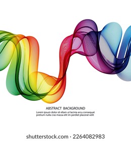 Beautiful rainbow wave on white background, design of wavy wave lines