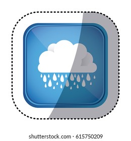 beautiful rainy day button icon, vector illustration