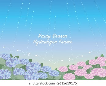Beautiful Rainy Season Hydrangea Frame 