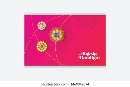 Beautiful Rakhi Festival Greeting Background Layout Template Design with Creative Rakhi Illustration