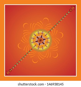 Beautiful Rakhi on Colourful Backgrounds. Vector Illustration. Eps 10