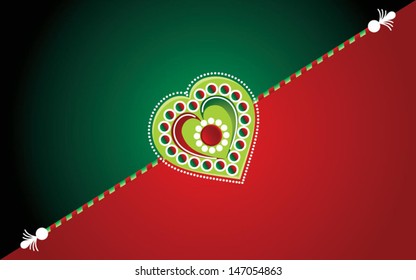 Beautiful Rakhi on Colourful Backgrounds. Vector Illustration. Eps 10
