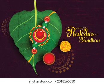 Beautiful Rakhi Traditional Background Design with Creative Text 