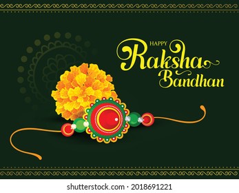 Beautiful Rakhi Traditional Background Design with Creative Text 