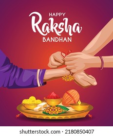 hermosa tarjeta de felicitación del festival raksha bandhan. diseño de ilustración vectorial