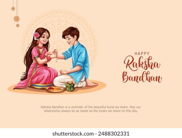 beautiful raksha bandhan festival greeting card India. editable abstract vector illustration design