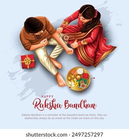  hermosa tarjeta de felicitación del festival raksha bandhan India. diseño de Ilustración vectorial abstracto de saludo editable