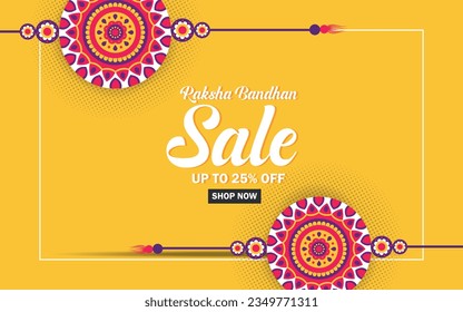 Beautiful Raksha Bandhan sale banner with colourful Rakhi