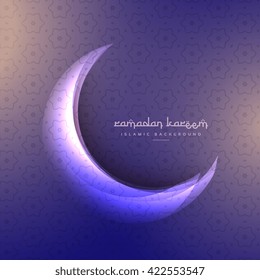 beautiful ramadan festival moon on purple background