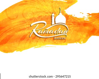 Beautiful Ramadan Kareem background design in watercolor style.