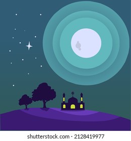 beautiful ramadan kareem background landscape vector
