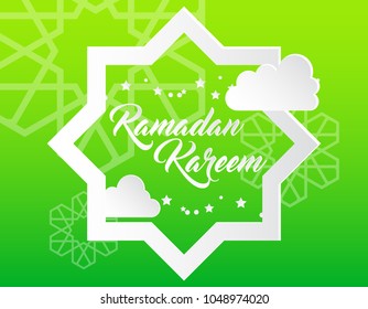 beautiful ramadan kareem background with paper art style
