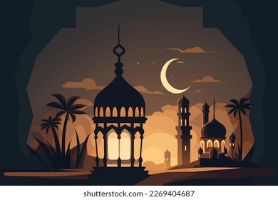 Beautiful Ramadan Kareem design, illustration background