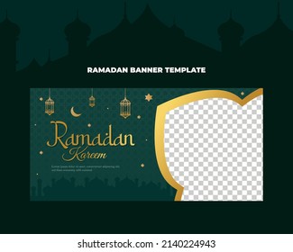 Beautiful Ramadan Kareem design for website banner and social media post Vector editable 