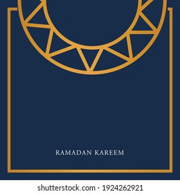 beautiful ramadan kareem greeting card design 1442 H. 2021 years