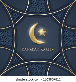 Beautiful Ramadan Kareem greeting poster or background, vector illustration