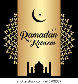 Beautiful ramadan kareem illustration. Eid wishes vector greeting. 