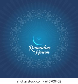 Beautiful ramadan kareem illustration. Eid wishes vector greeting. 