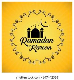 Beautiful ramadan kareem illustration. Eid wishes vector greeting.