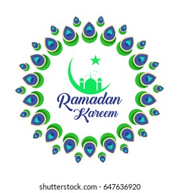 Beautiful ramadan kareem illustration. Eid wishes vector greeting.
