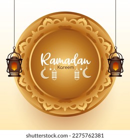 Beautiful Ramadan Kareem Islamic festival greeting arabic background vector