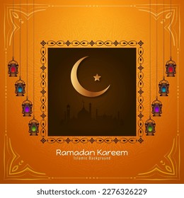 Beautiful Ramadan Kareem Islamic festival greeting arabic background vector