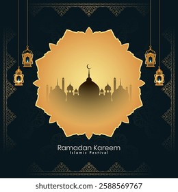 Beautiful Ramadan Kareem Islamic festival religious background vector