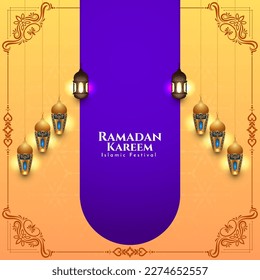 Beautiful Ramadan Kareem Islamic traditional festival background vector