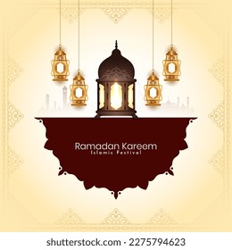 Beautiful Ramadan Kareem Islamic traditional festival background vector